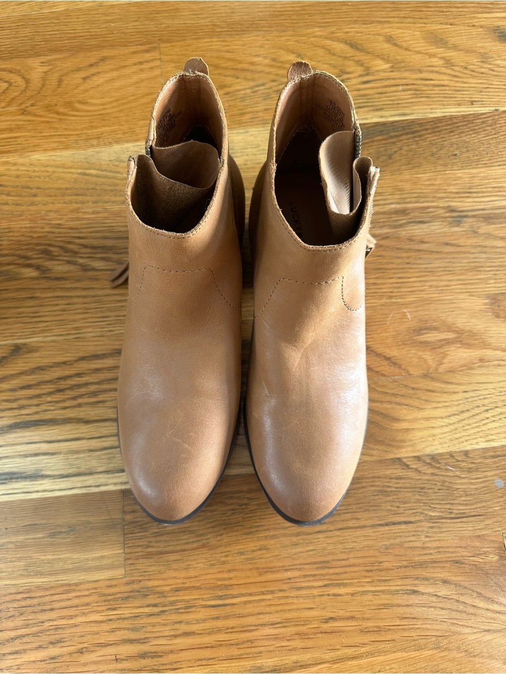 Lucky Brand Tan Leather Ankle Booties